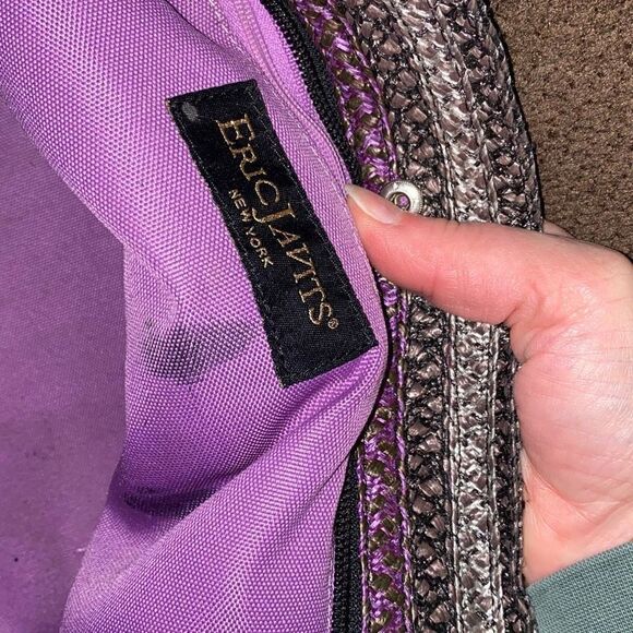 ERIC JAVITS New York purple straw shoulder bag EUC - Picture 10 of 14